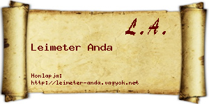 Leimeter Anda névjegykártya